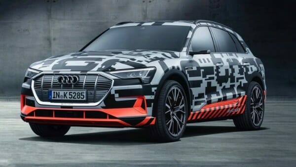 2019 Audi e-tron electric SUV - left front view