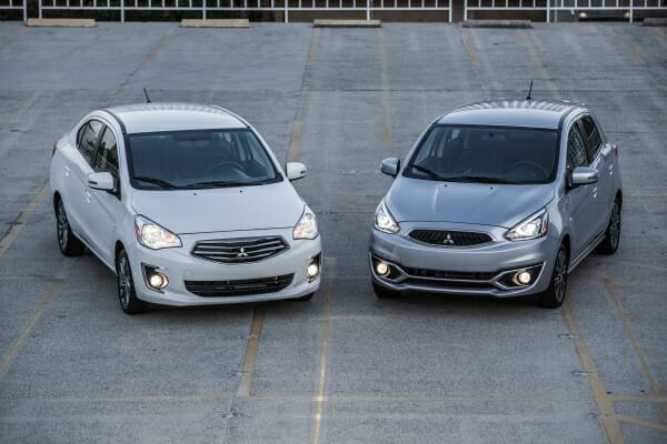 pair of 2019 Mitsubishi Mirage cars