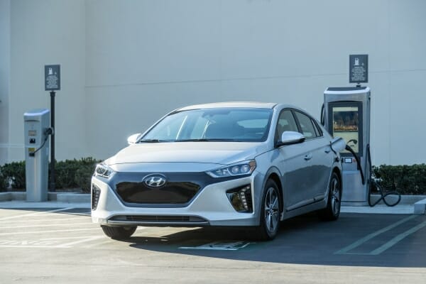 2019 Hyundai Ioniq Electric plugged in