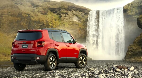 2019 Jeep Renegade by waterfall