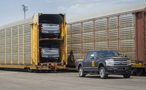 electric f150 prototype - pulling train